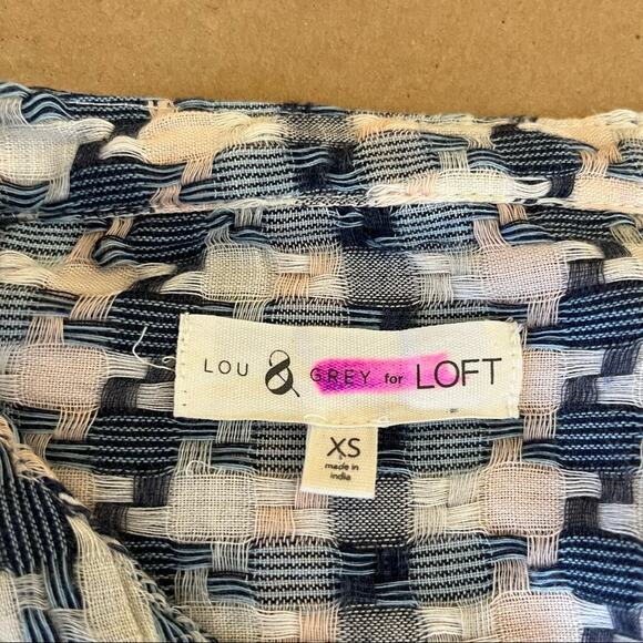 Lou & Grey for LOFT Multi Colored Houndstooth Top XS - Picture 9 of 10